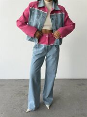 PARÇALI KOT CEKET - PANTOLON TAKIM - Fuşya