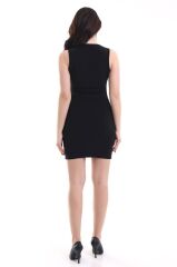 Kadın Kare Yaka Kolsuz Sandy Kumaş Fırsat Ürün Diz Üstü Elbise