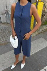 Midi Şortlu Ve Yelekli Viscon Takım 10167