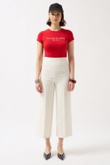 Thanks God Baskılı Likralı Crop T-Shirt