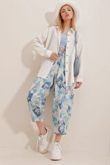 Kadın Keten Kumaş Oversize Gömlek