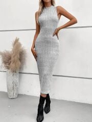 Kadın Uzun Kollu Yarı Balıkçı Yaka şardonlu Dalgıç Elbise Ve Uzun Hırka Ikili Takım