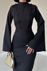 Siyah Tek Kollu Elbise