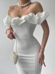 Popi Madonna Yaka Kalem Elbise