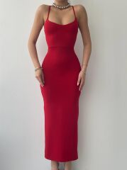 Blear Sırt Bağlamalı Elbise