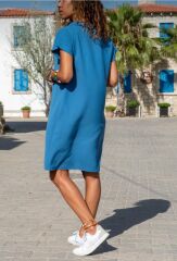 Kadın Polo Yaka Detaylı Aerobin Kumaş Elbise