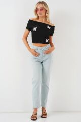 Madonna Yaka Kelebek Detaylı Bluz 957 - Siyah