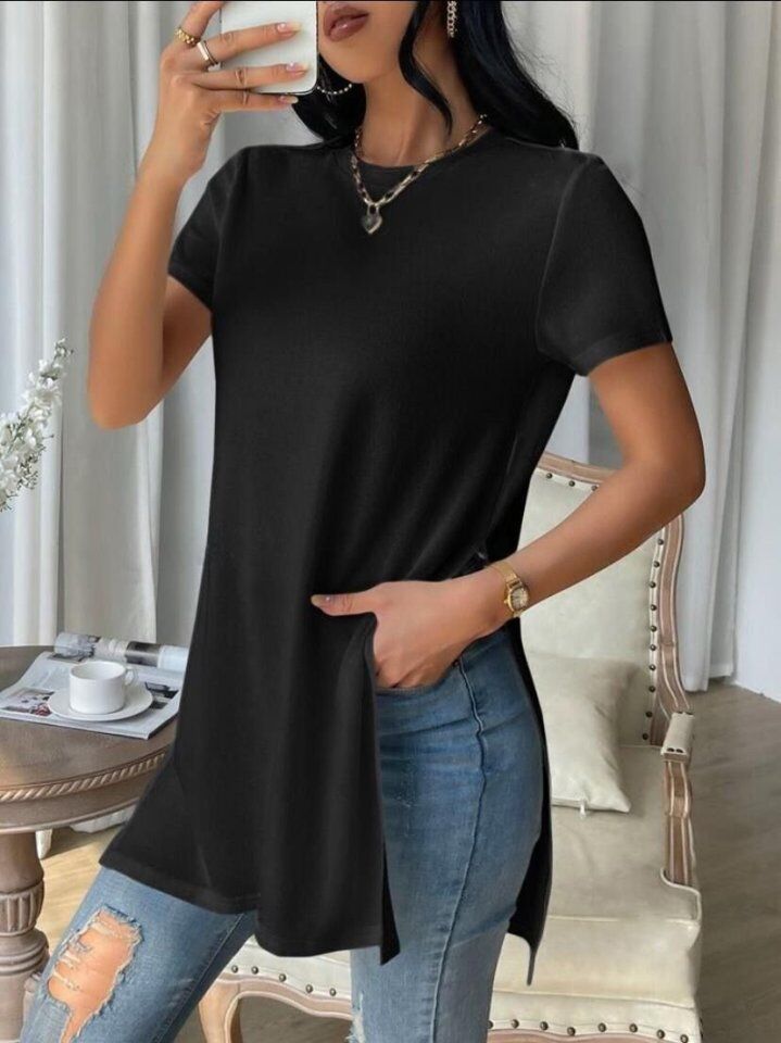 Kadın Yandan Yırtmaçlı Sandy Kumaş Bluz