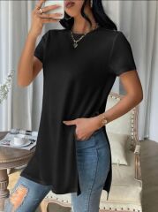 Kadın Yandan Yırtmaçlı Sandy Kumaş Bluz