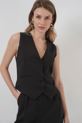 6709 Yelek Pantolon İkili Takım - Siyah