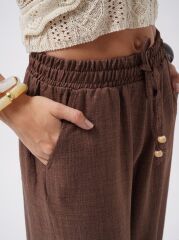 Aksesuar Detay Keten Pantolon