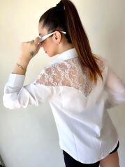 Kadın Püskül Detay Poplin Gömlek Bluz Fırsat Ürün