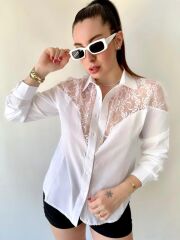 Kadın Püskül Detay Poplin Gömlek Bluz Fırsat Ürün