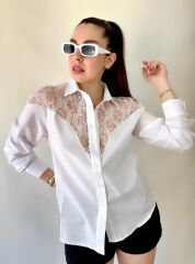 Kadın Püskül Detay Poplin Gömlek Bluz Fırsat Ürün