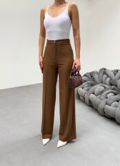 230 Gr Poly Viscose Lycra Metal Düğme Palazzo Pantolon