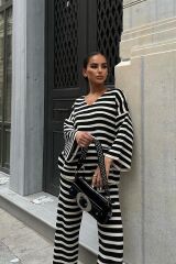 Candy Çizgili Straight Fit Pantolon Takım 9705-015