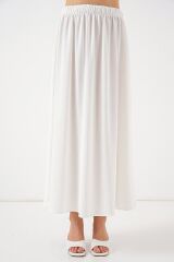 Uzun Ayrobin Etek 8050 - Beyaz