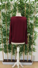 Kadın Uzun Kollu Bisiklet Yaka Desenli Viskon Iki Iplik Bluz