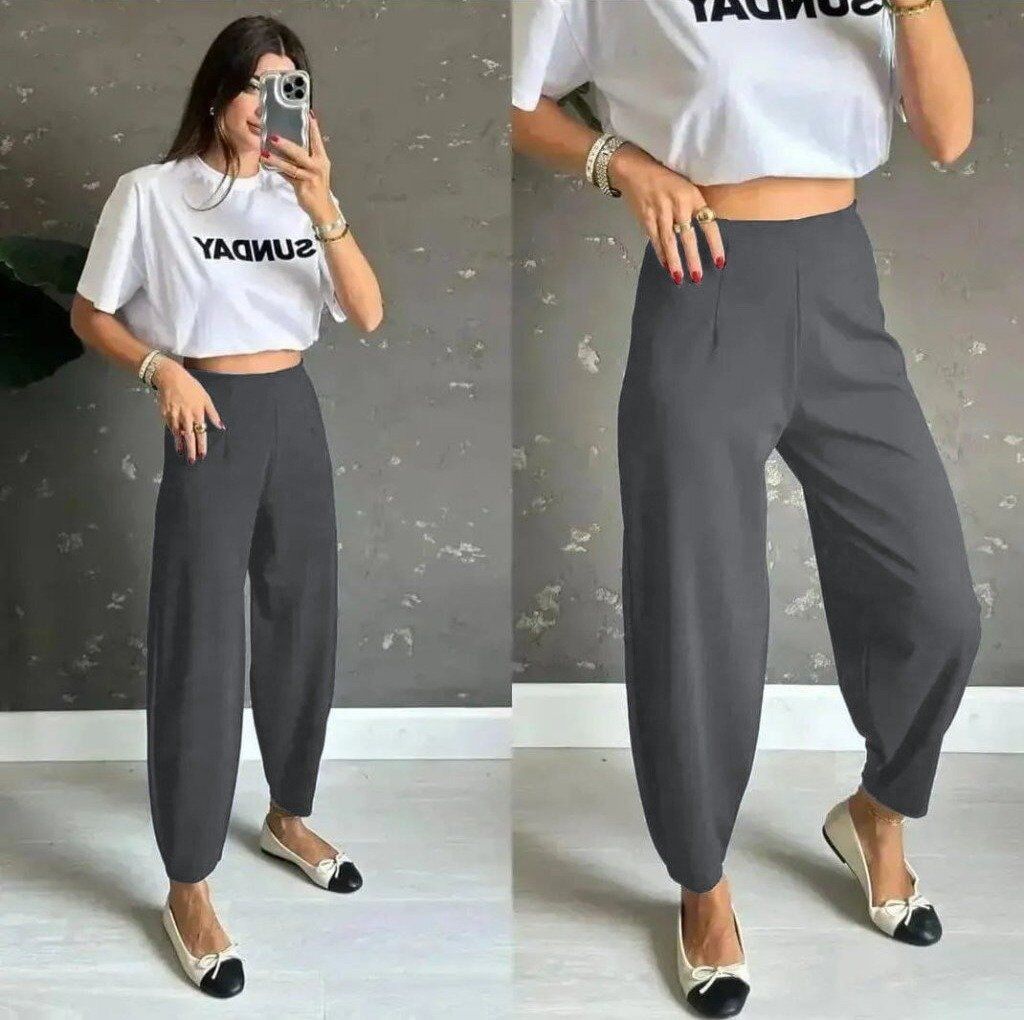 Kadın Yüksek Bel Krep Pantolon