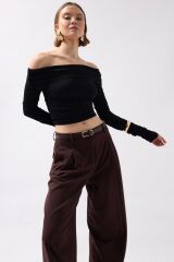 Omuz Dekolte Straplez Bluz