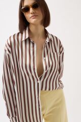 Çizgili Saten Gömlek
