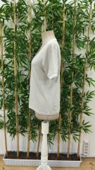 Kadın Kısa Kollu V Yakalı Viskon Bluz