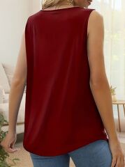 Kadın Askılı Yuvarlak Yaka Dantel Detaylı Viskon Bluz