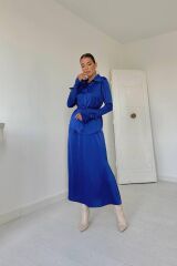 Saks Biyeli Gömlek Ve Etek Takım