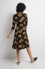 Kadın Truvakarkol Bisiklet Yaka Midi Mikro Elbise