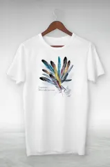 Unisex Baskılı Oversize T-Shirt - Beyaz