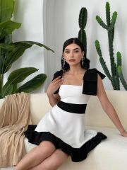 Miron Omuz Fiyonklu Elbise