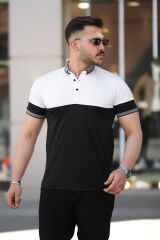 Erkek Yakalı çift Renk Kısa Kollu T-shirt