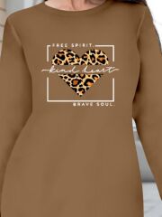 Kadın Uzun Kollu Bisiklet Yaka Desenli Viskon Iki Iplik Bluz