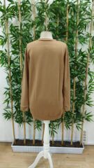 Kadın Uzun Kollu Bisiklet Yaka Kısa Viskon Iki Iplik Elbise