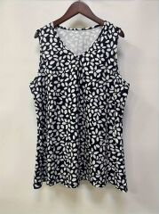 Kadın V Yakalı çiçek Baskılı Salaş Süprem Bluz