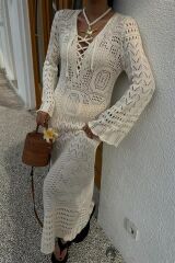 Birit Detaylı Ajurlu Elbise 2838