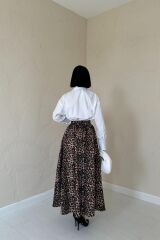 Leopar Leopar Büzgülü Uzun Etek