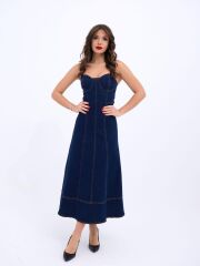 7090 KOT ELBİSE-MAVİ