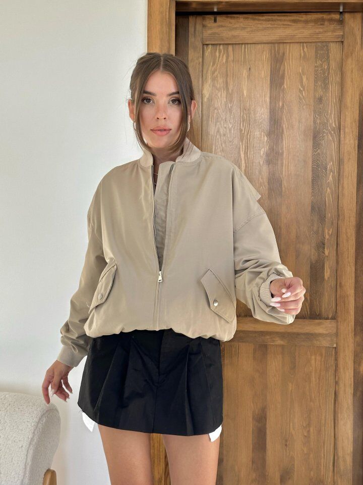 Kemik Parçalı Bomber Ceket