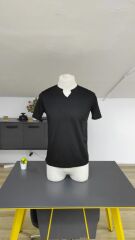Erkek Kısa Kollu Bisiklet Yaka Burgu Bluz