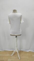 Kadın Kısa Kollu V Yakalı şerit Detaylı Viskon Bluz