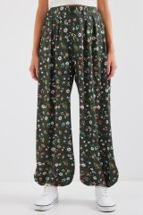 6665 Desenli Şalvar Pantolon - Haki