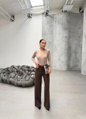 Yüksek Bel Straight Fit Palazzo Pantolon