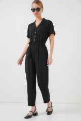 Kısa Kol Ayrobin Tulum 7030 - Siyah