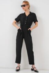 Kısa Kol Ayrobin Tulum 7030 - Siyah