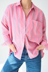 Cepli Gömlek - Pembe-Mavi