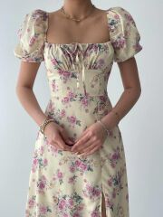 Zeze Balon Kol Elbise