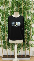 Kadın Uzun Kollu Bisiklet Yaka Desenli Viskon Iki Iplik Bluz