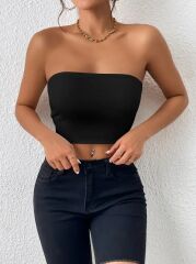 Kadın Kolsuz Straplez Dalgıçbluz