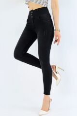 Yüksek Bel Likralı Jean Pantolon 90 Cm